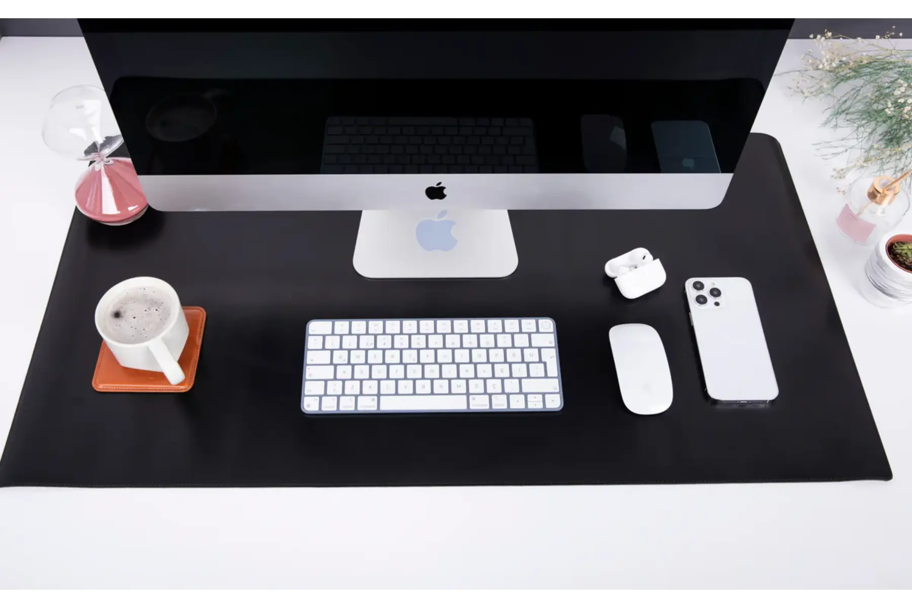 Black Leather Desk Mat-Large Size