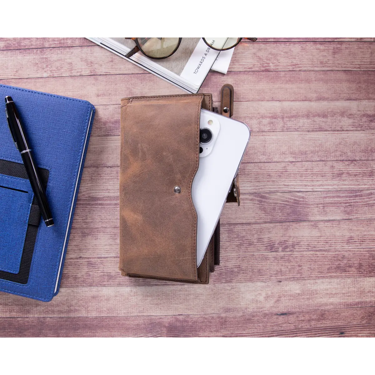 Women's Zipper Wallet-Brown (Lozan)