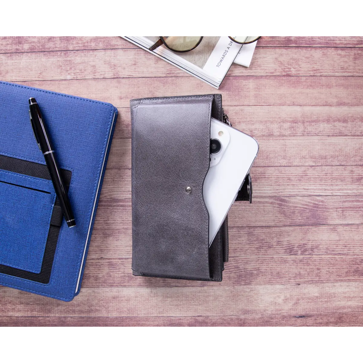 Women's Zipper Wallet-Gray (Lozan)