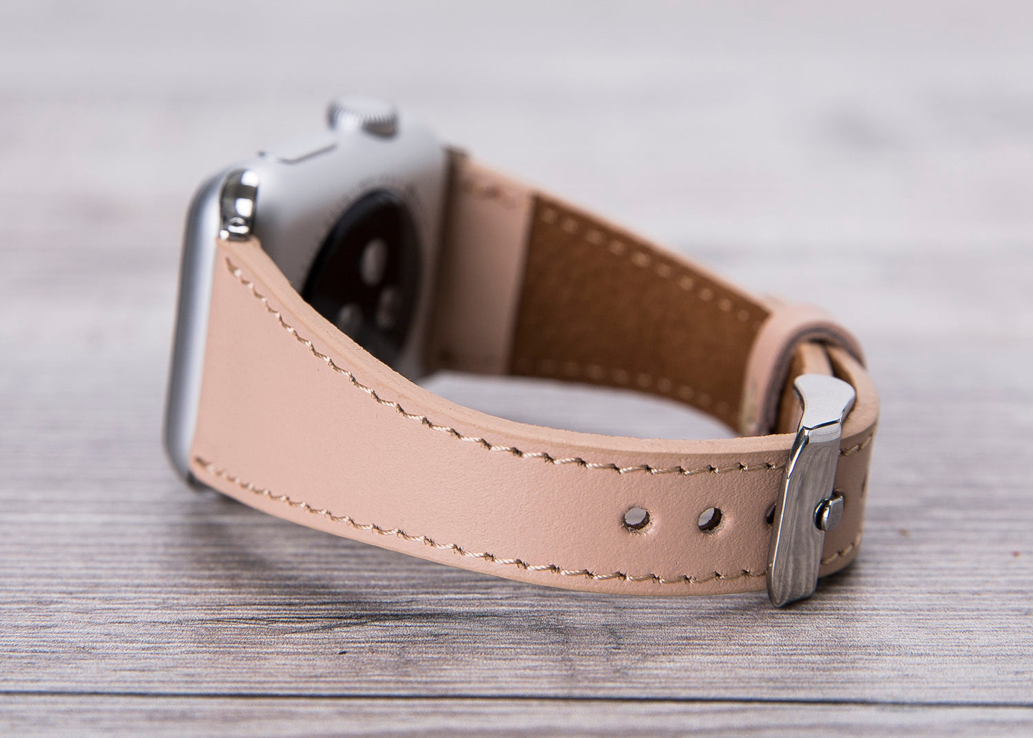Leather Nude Pink Slim Band for Apple Watch