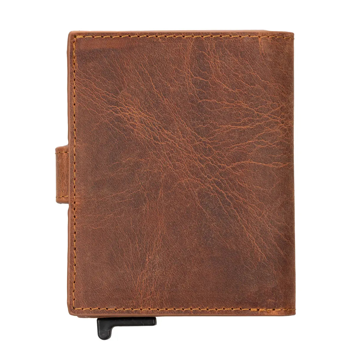 Palermo Leather Mechanical Card Holder-Distressed Brown