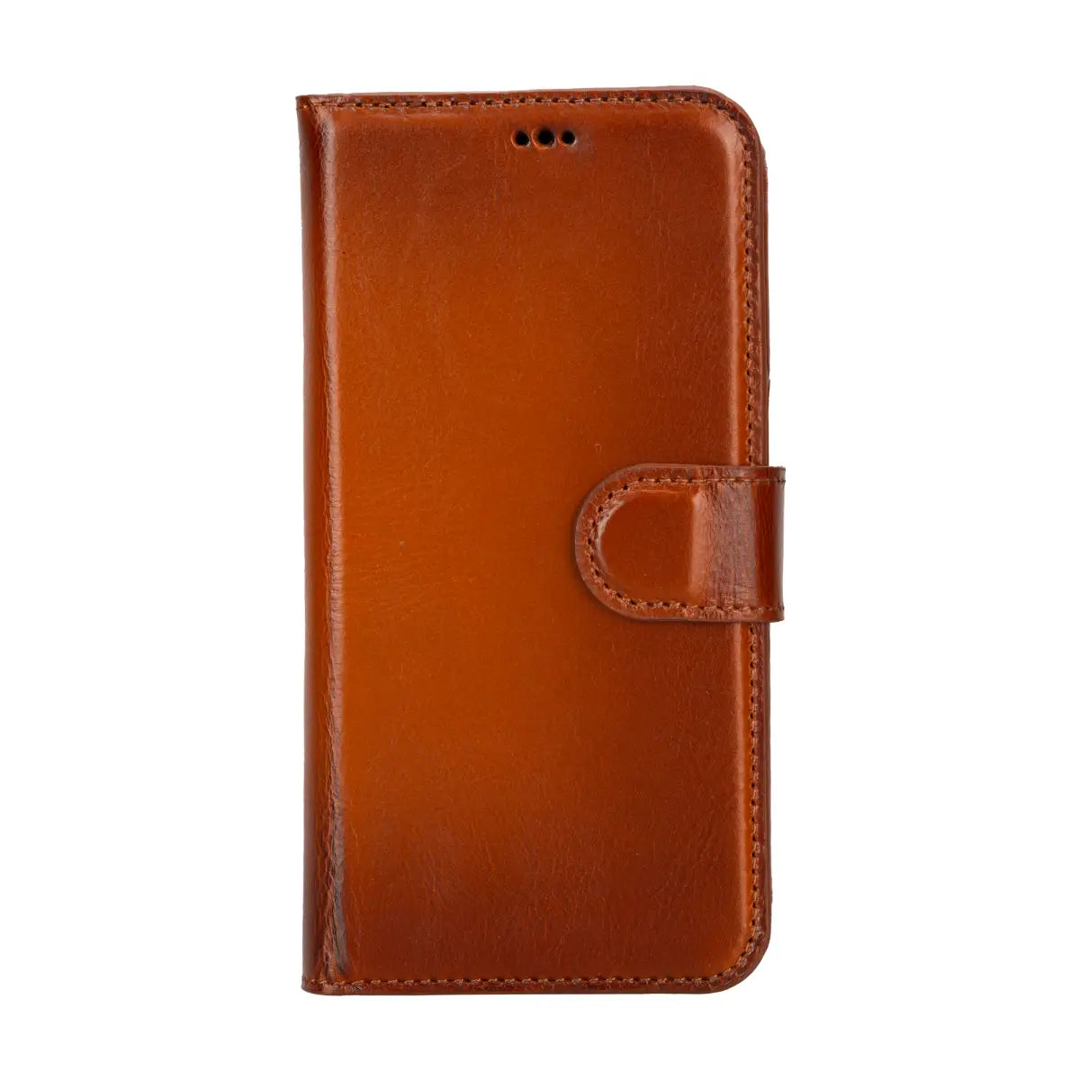 Burnished Tan Leather Prestige Wallet Case for iPhone 15 Pro