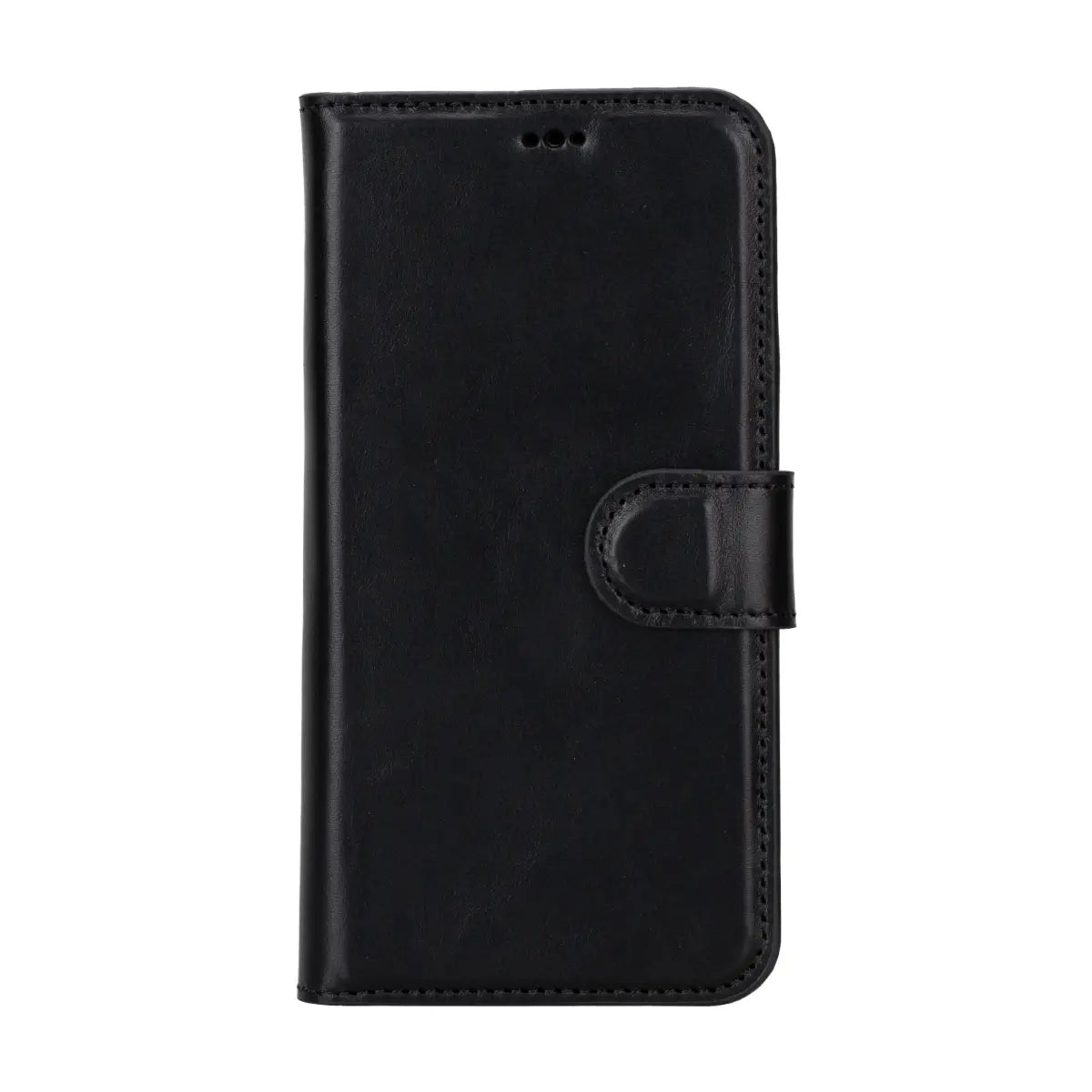 Black Leather Prestige Wallet Case for iPhone 15 Pro