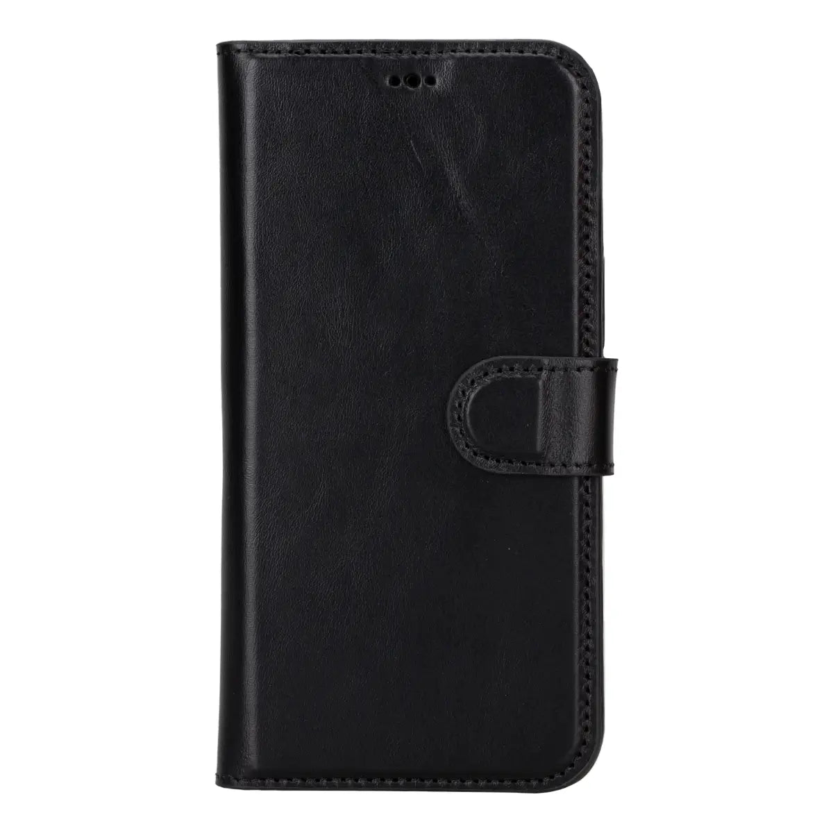 Black Leather Prestige Wallet Case for iPhone 15 Pro Max