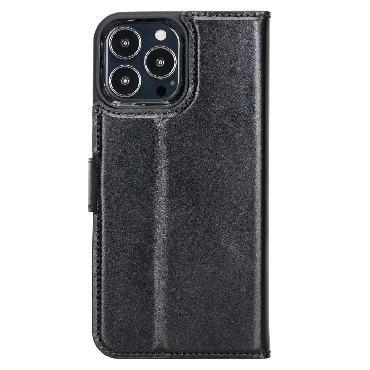 Black Leather Magnetic Wallet for iPhone 13 Pro MAX
