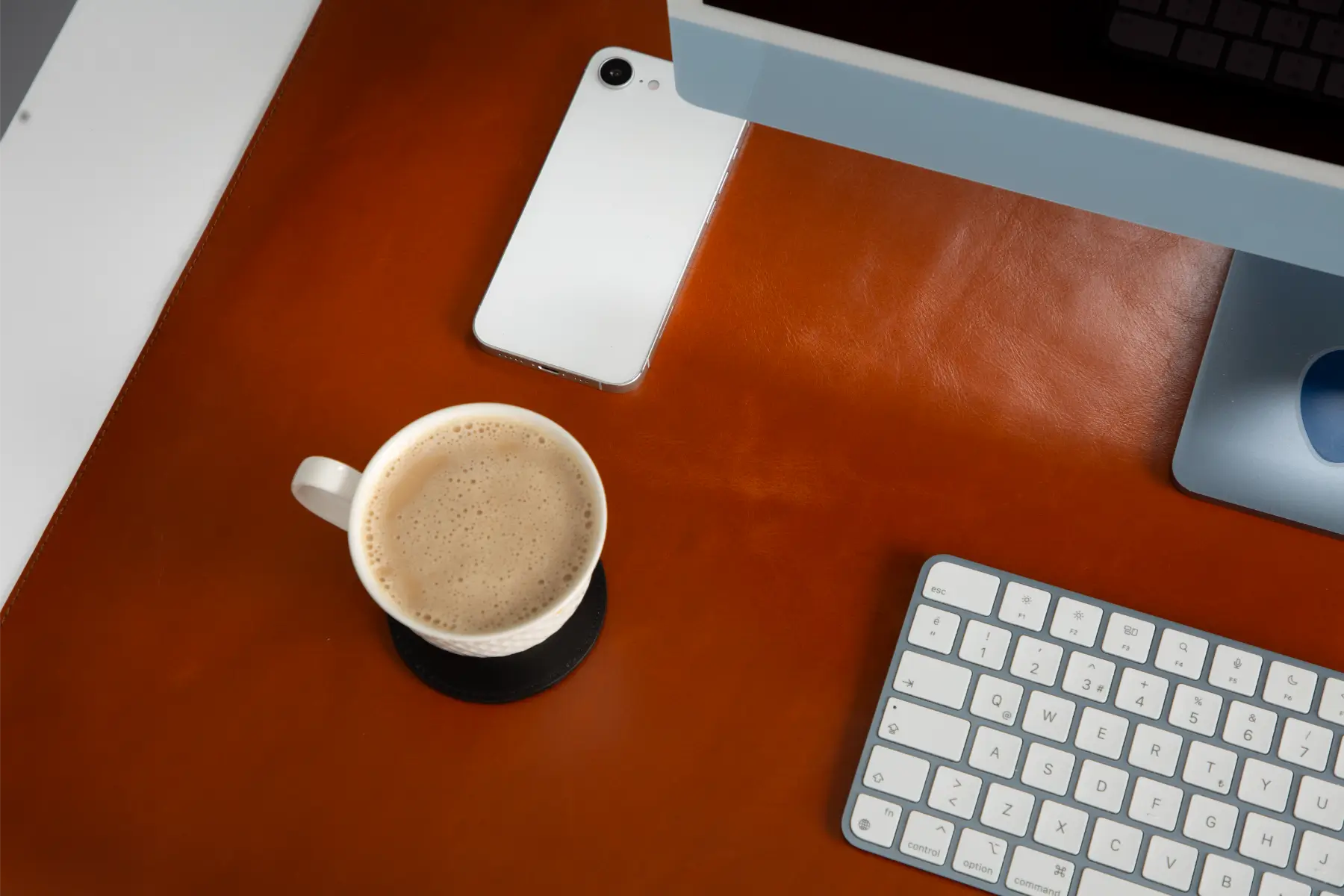 Burnished Tan Leather Desk Mat-Large Size