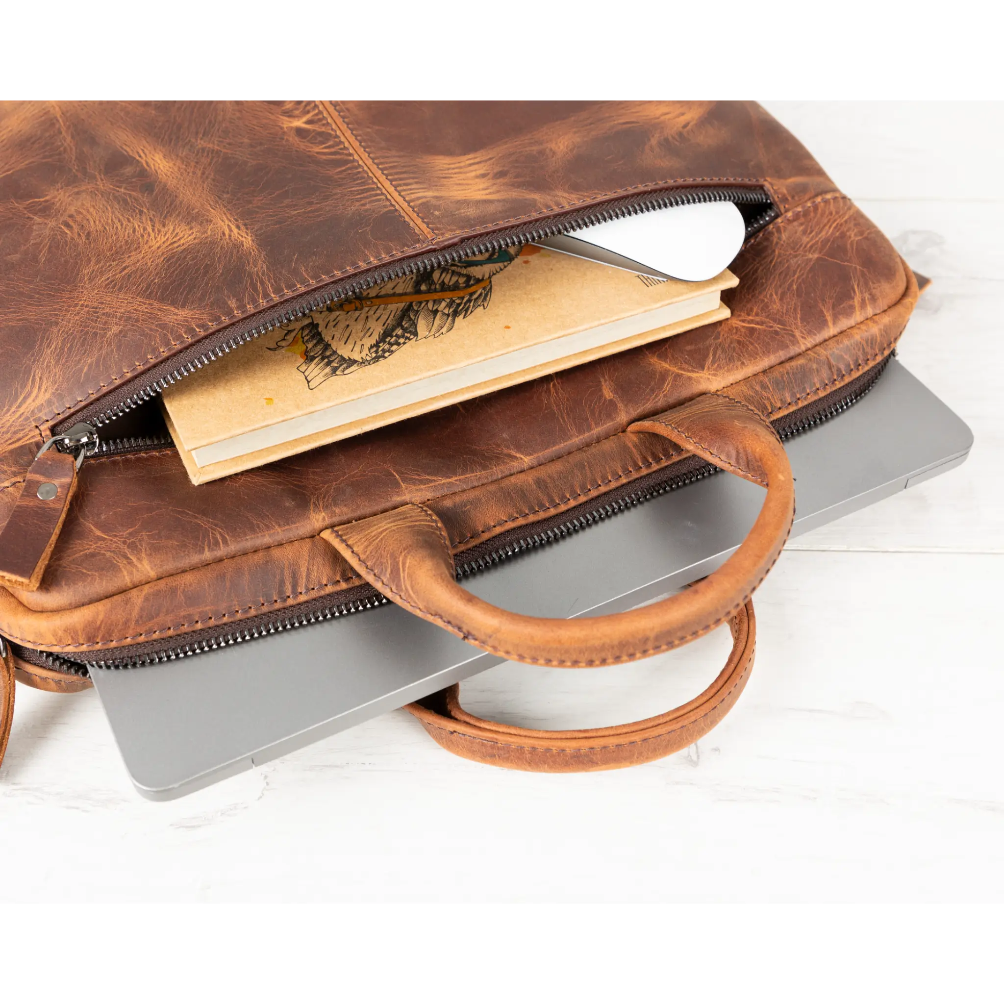 Brown Leather Business Briefcase