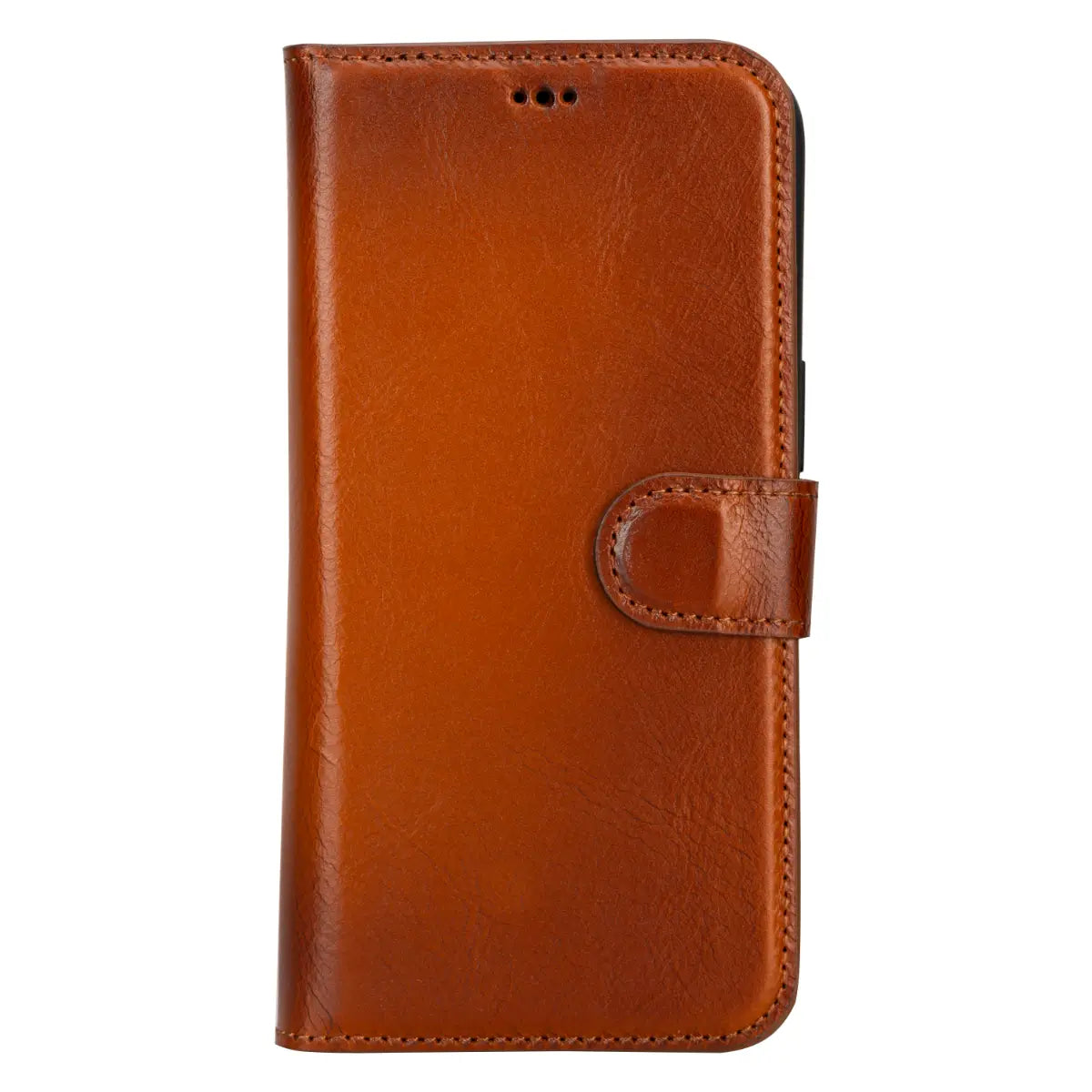 Burnished Tan Leather Wallet Case for iPhone 15 Pro Max