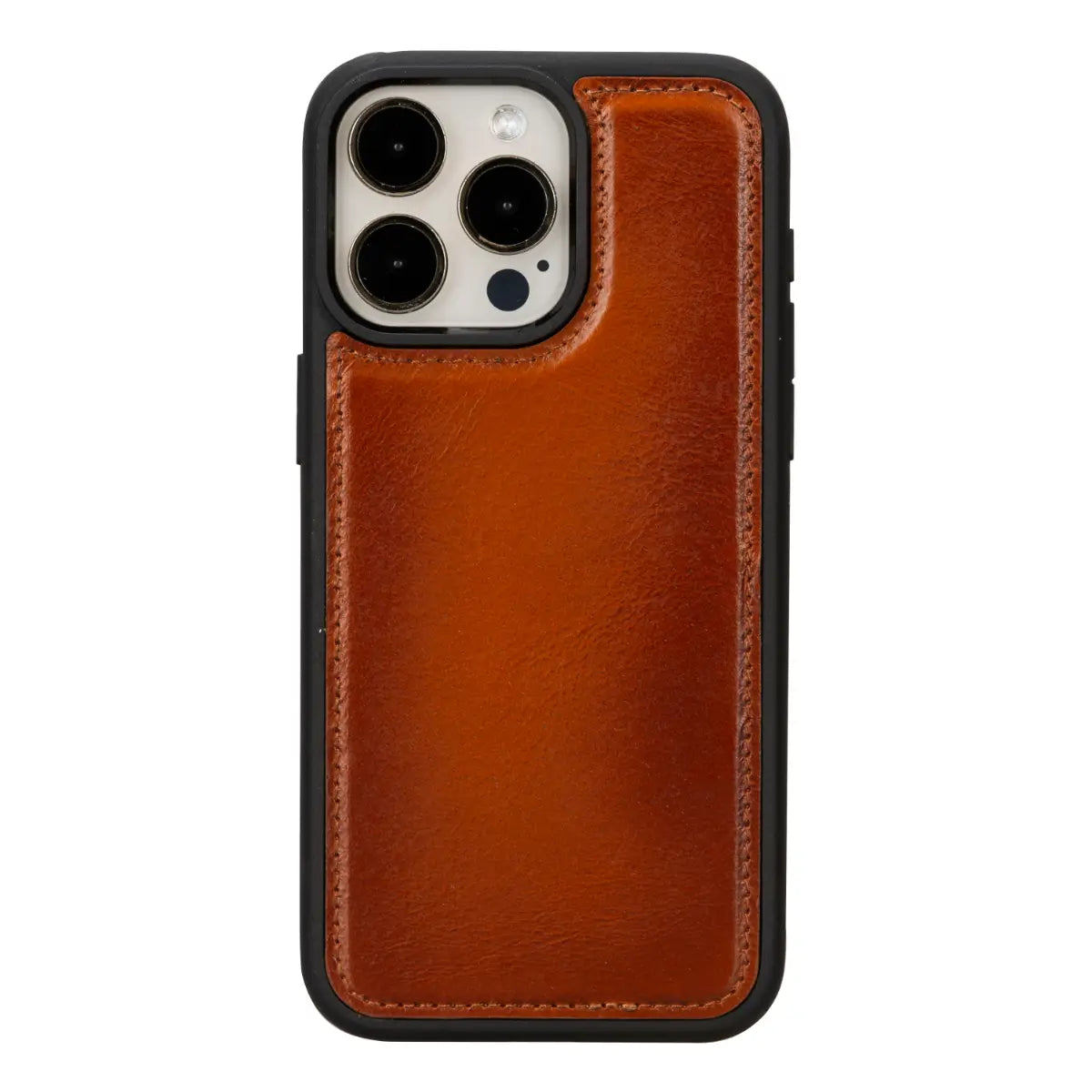 Burnished Tan Leather Wallet Case for iPhone 15 Pro Max