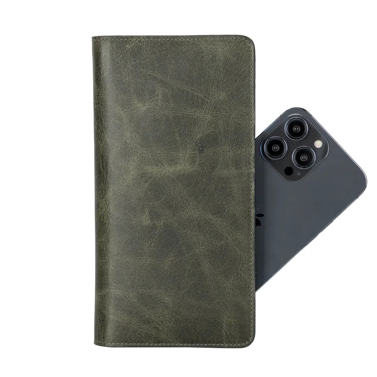 Women's Bifold Leather Wallet-Green (Ascona)