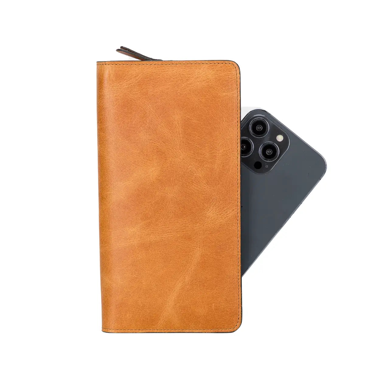 Women's Bifold Leather Wallet-Camel Brown (Ascona)