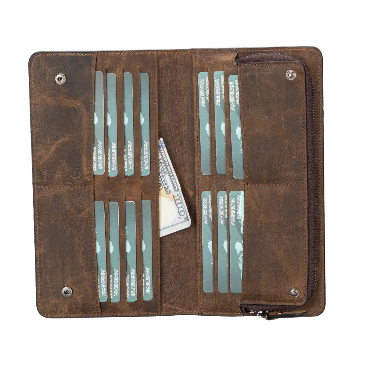 Women's Bifold Leather Wallet-Brown (Ascona)