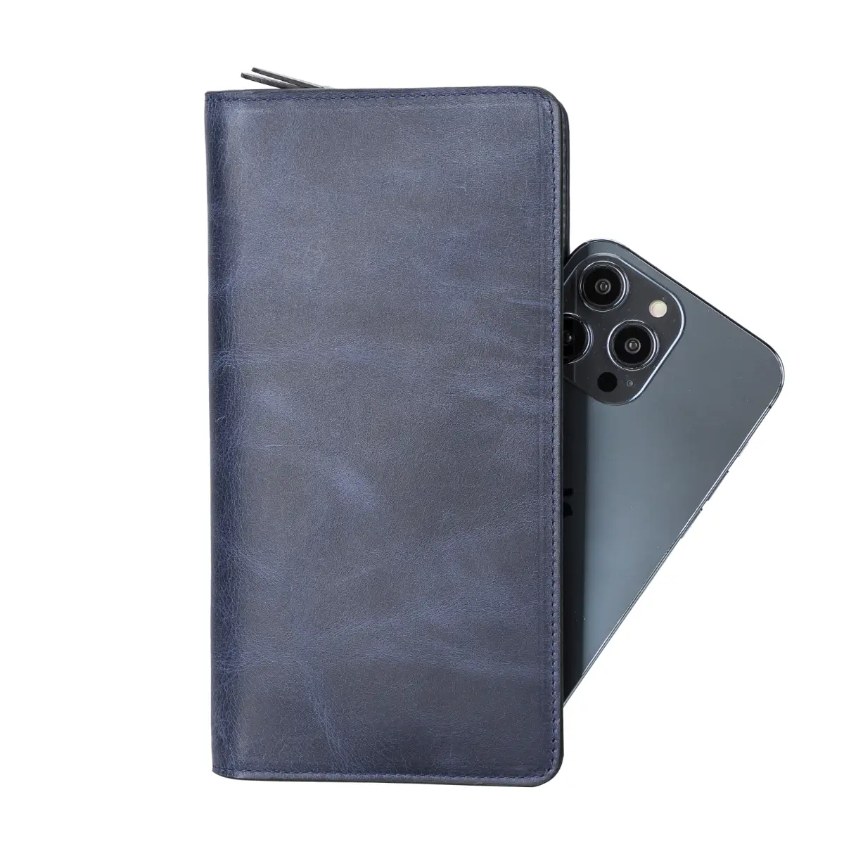Women's Bifold Leather Wallet-Blue (Ascona)