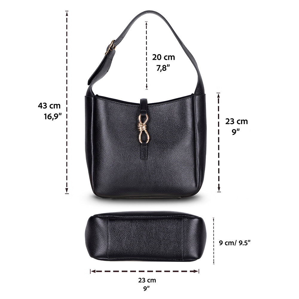 Azura Women's Leather Bag - Black