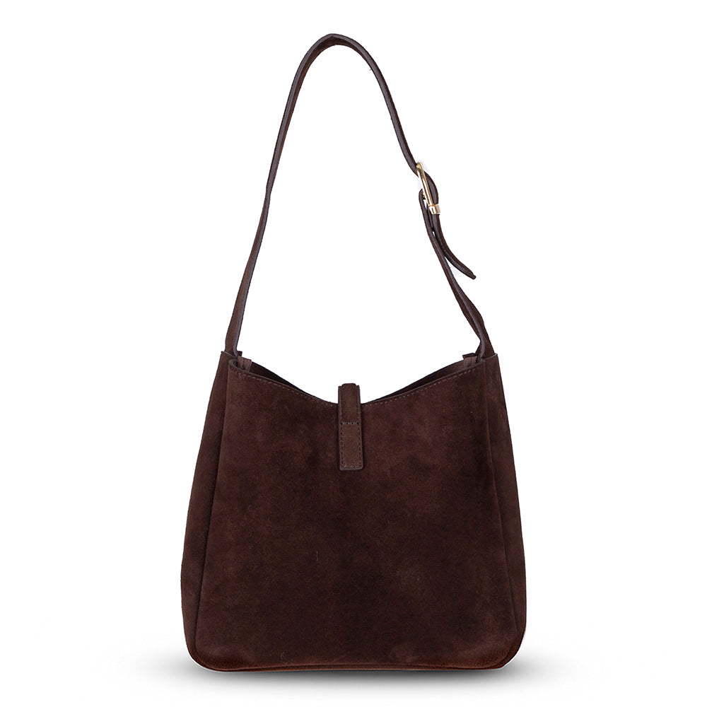 Azura Women's Leather Bag – Suede Brown | O2 Leather