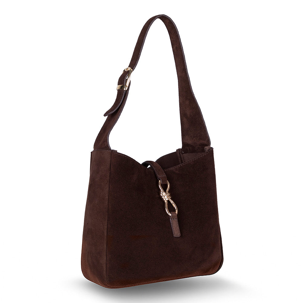 Azura Women's Leather Bag – Suede Brown | O2 Leather