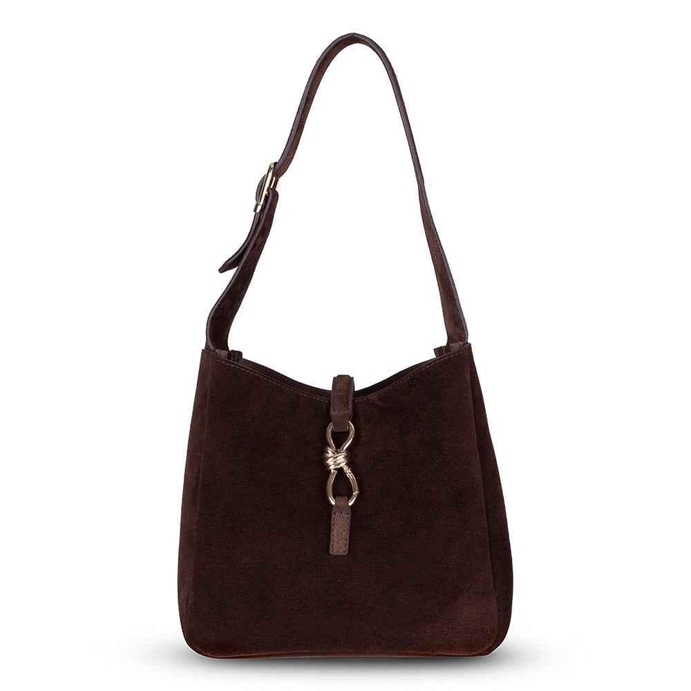 Azura Women's Leather Bag – Suede Brown | O2 Leather