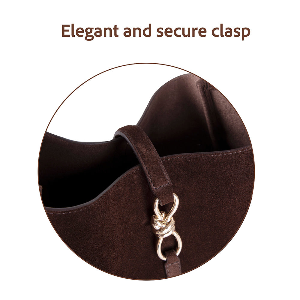 Azura Women's Leather Bag – Suede Brown | O2 Leather