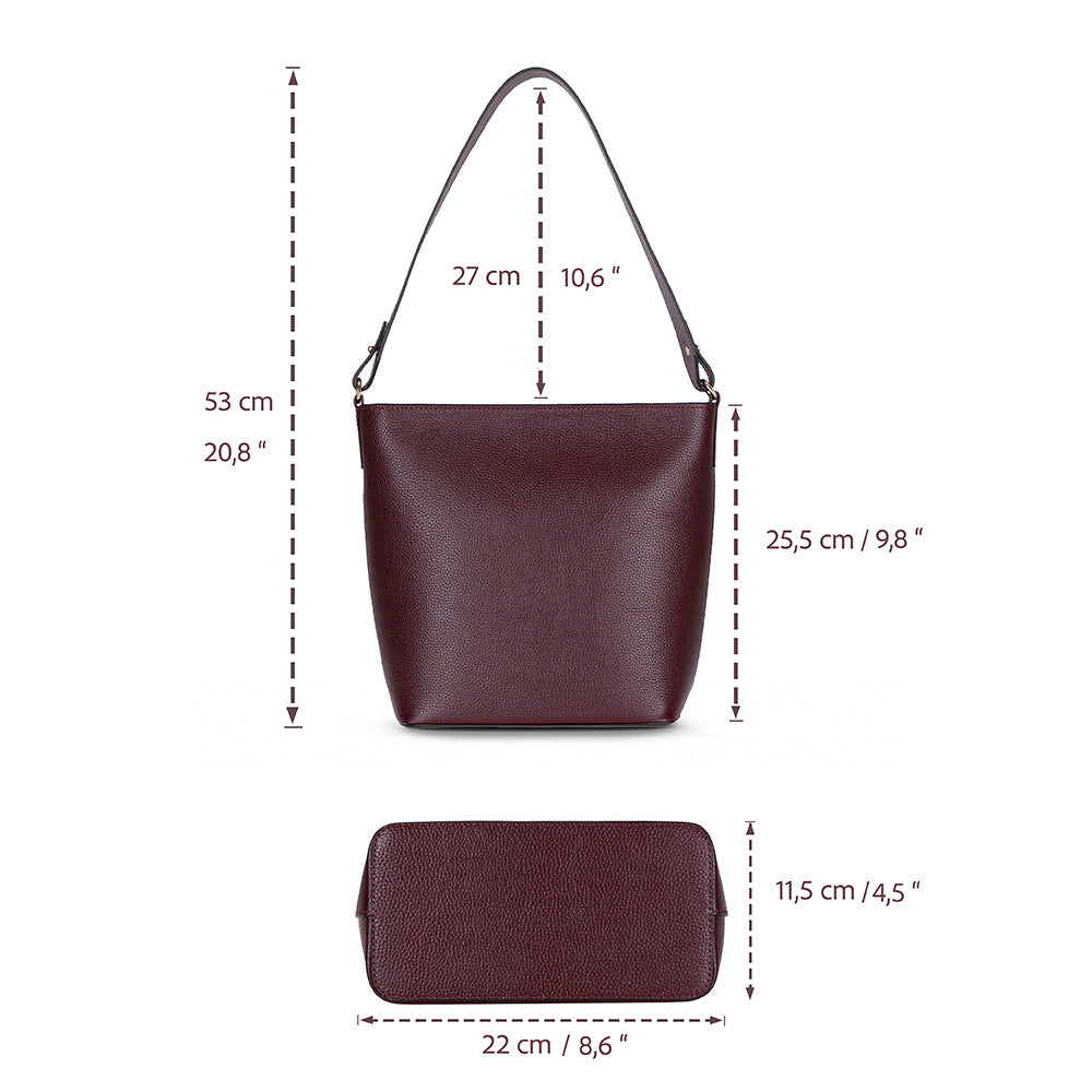 Elena Women's Leather Bag - Burgundy