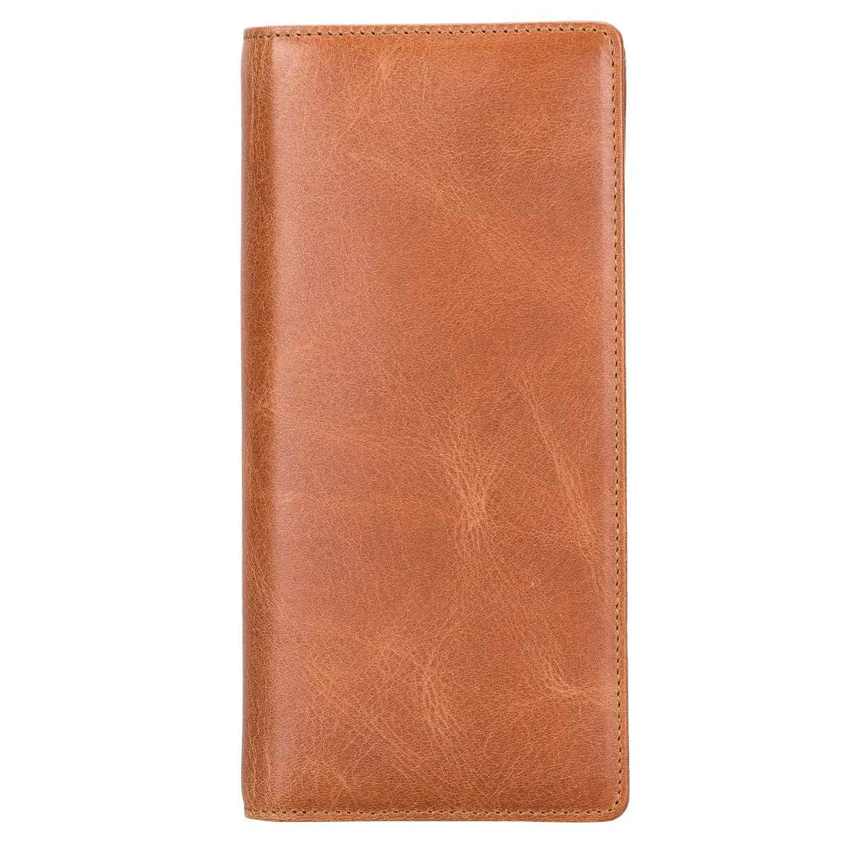 Women's Bifold Leather Wallet-Camel Brown (Basel)