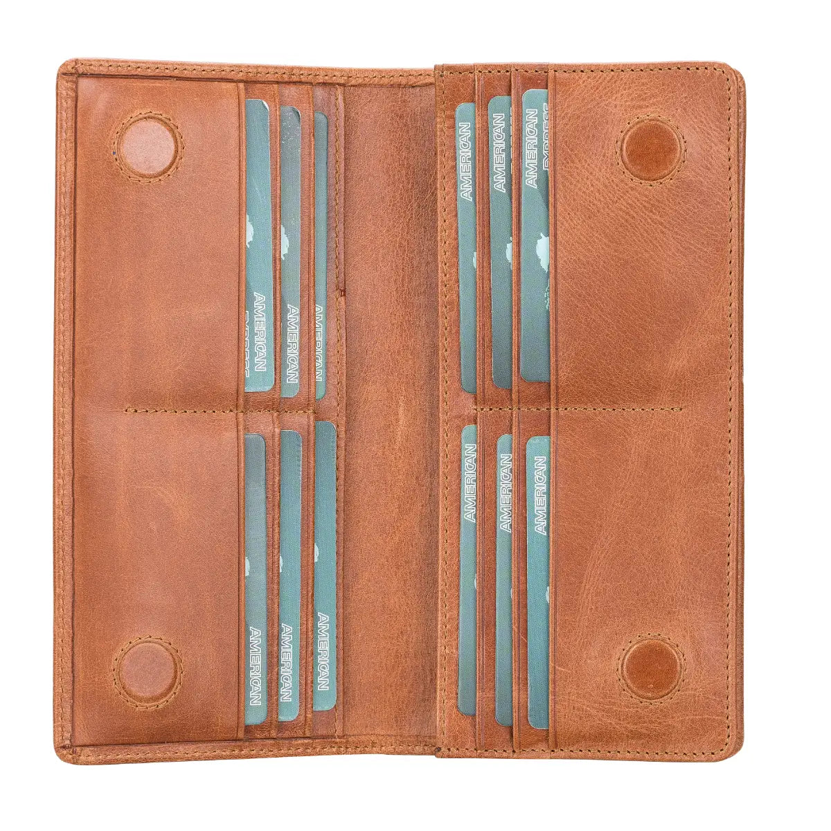 Women's Bifold Leather Wallet-Camel Brown (Basel)