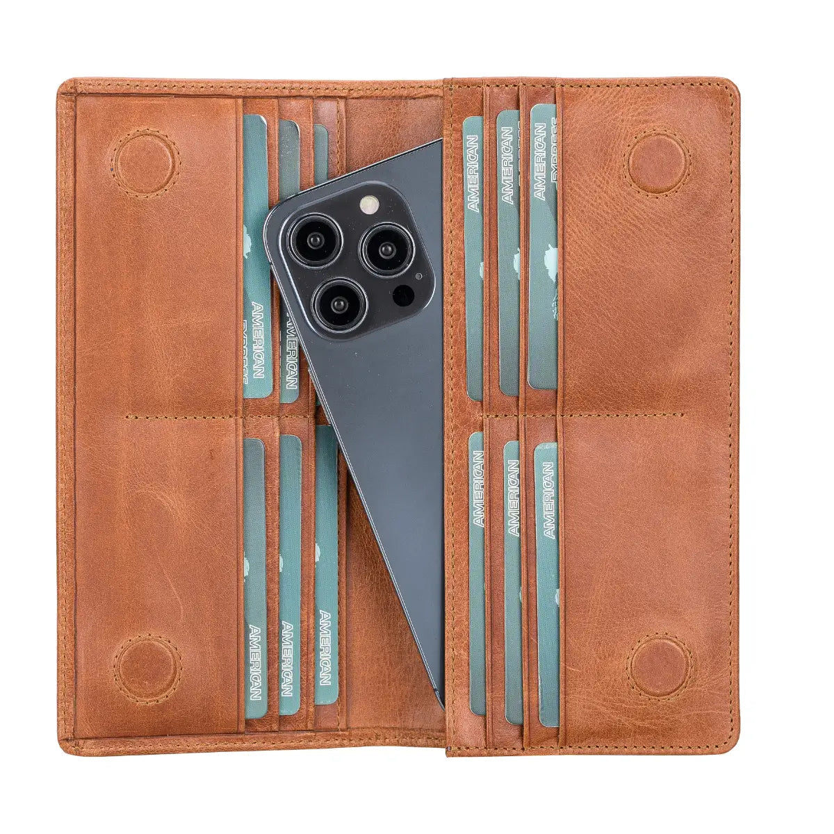 Women's Bifold Leather Wallet-Camel Brown (Basel)