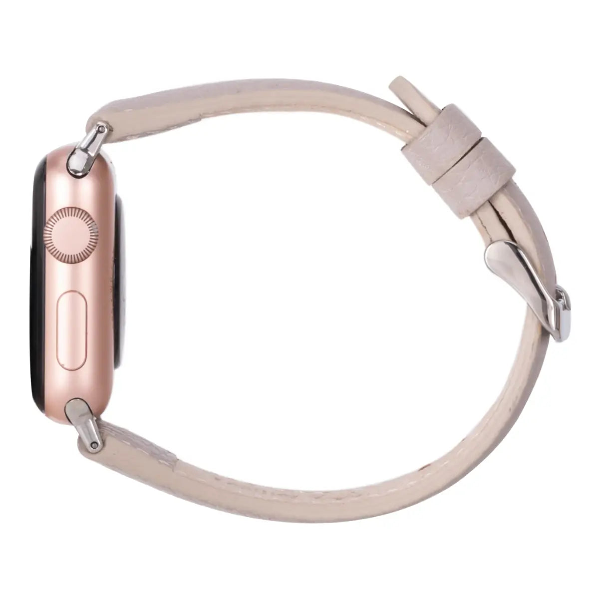 Beige Leather Slim Apple Watch Band