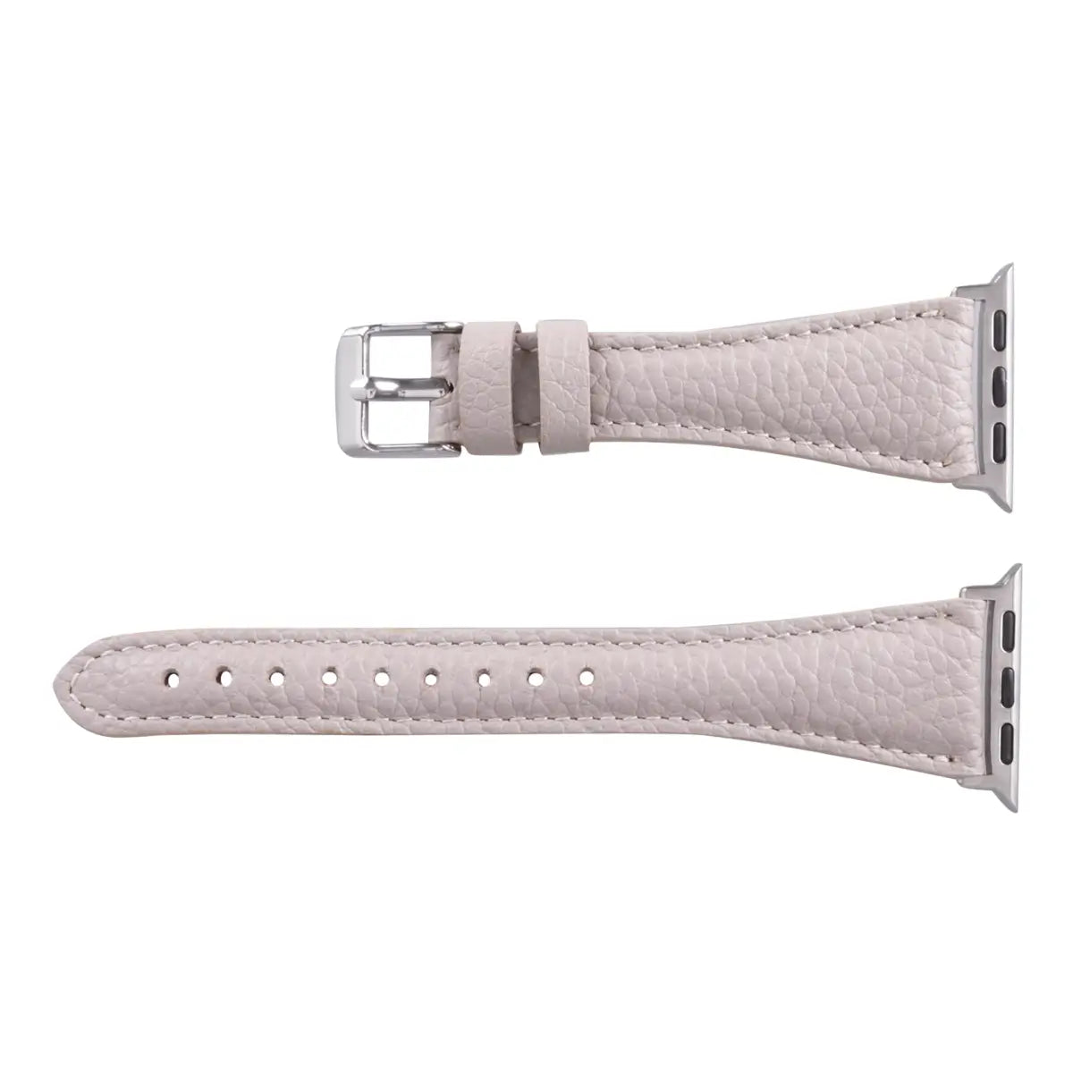 Beige Leather Slim Apple Watch Band