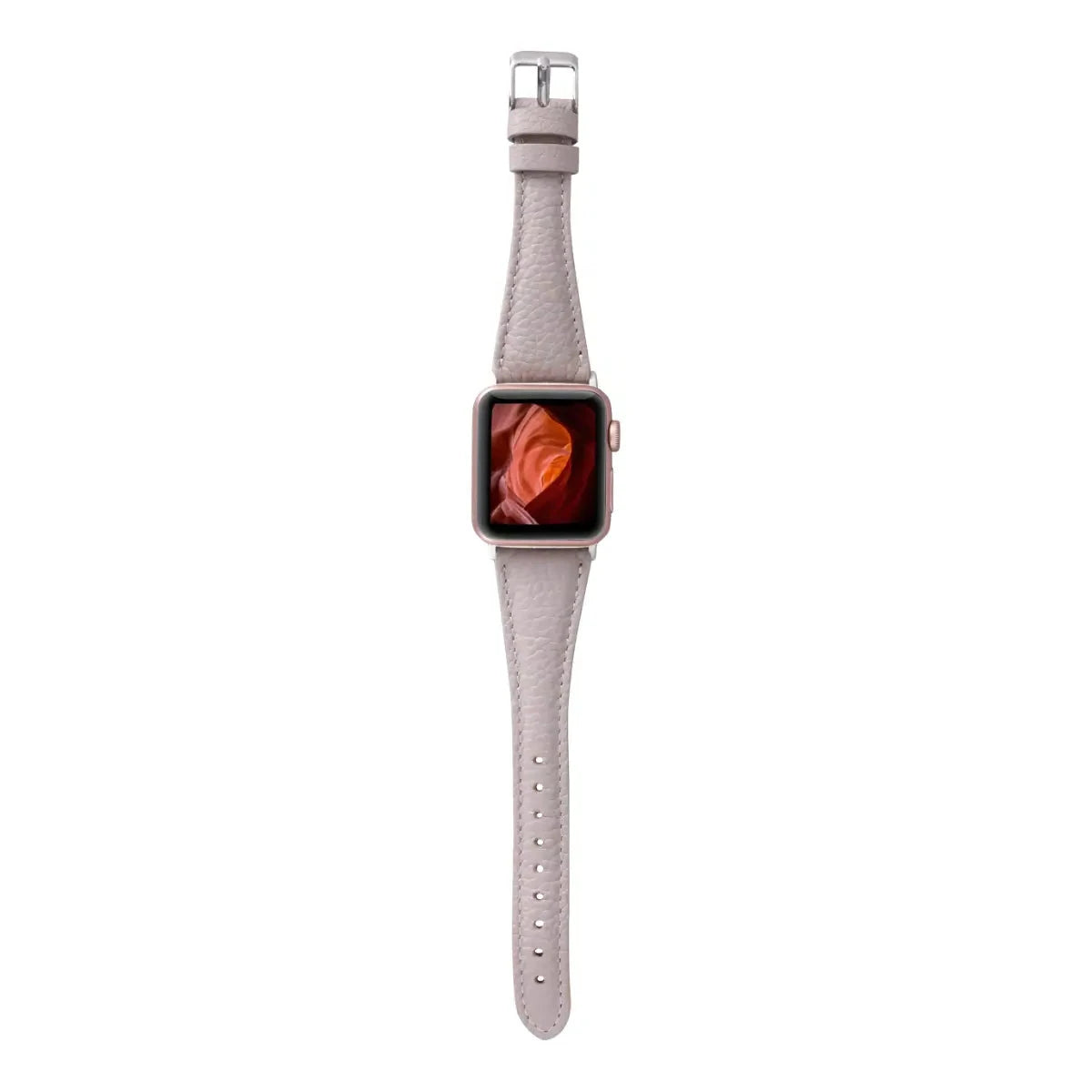 Beige Leather Slim Apple Watch Band