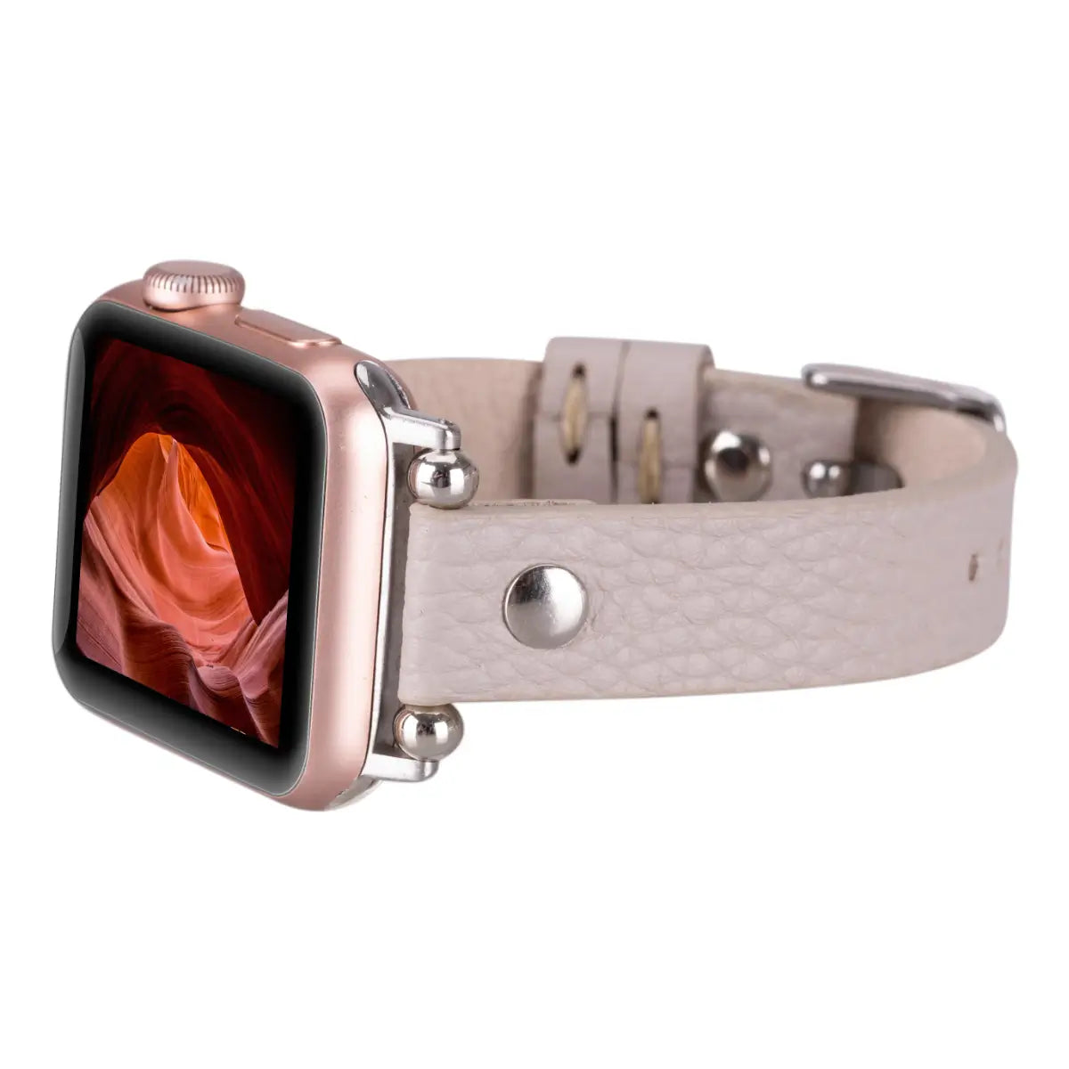 Beige Leather Ultra Slim Apple Watch Band