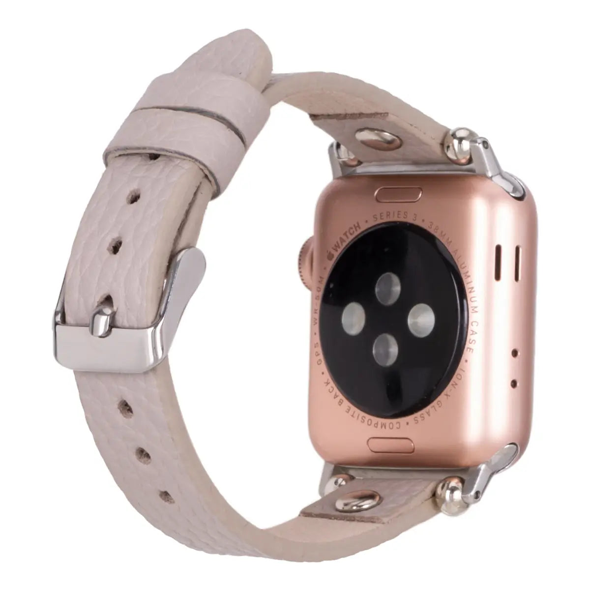 Beige Leather Ultra Slim Apple Watch Band