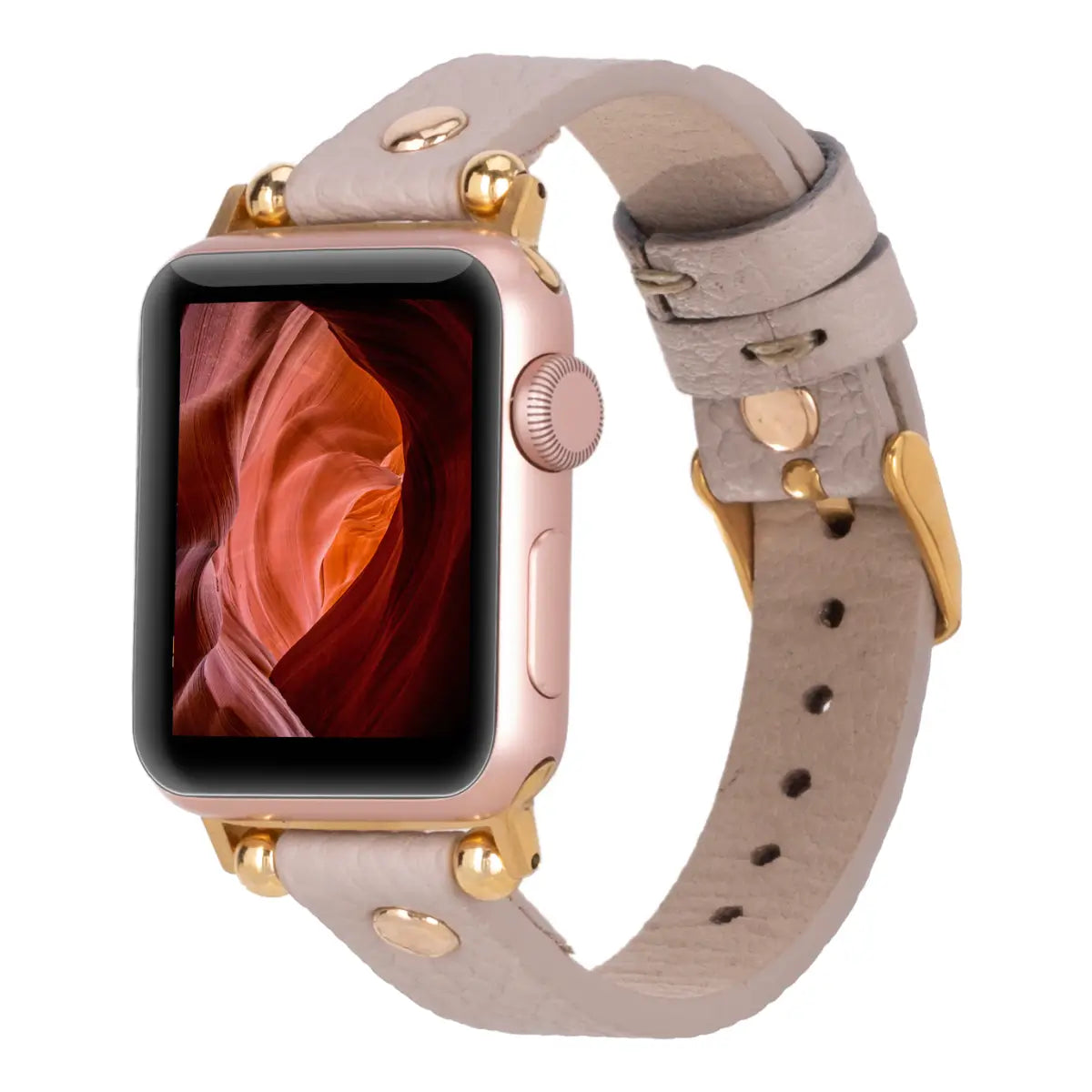 Beige Leather Ultra Slim Apple Watch Band