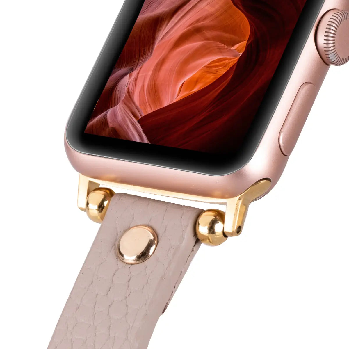 Beige Leather Ultra Slim Apple Watch Band