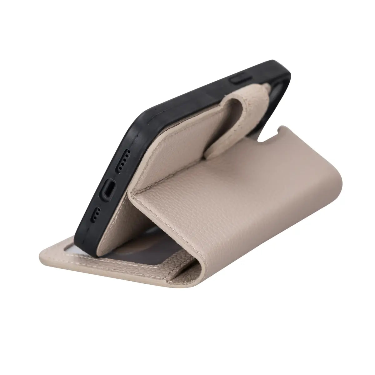 Beige iPhone 13 Leather Case-O2 Leather