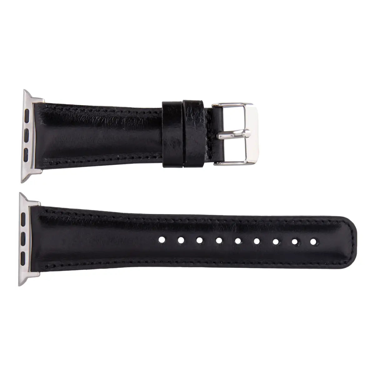 Black Leather Classic Apple Watch Band