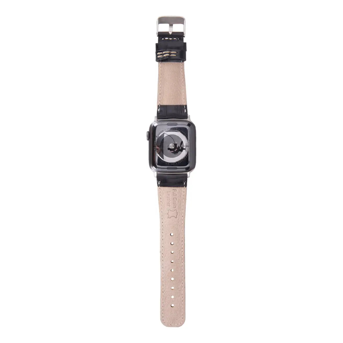 Black Leather Classic Apple Watch Band