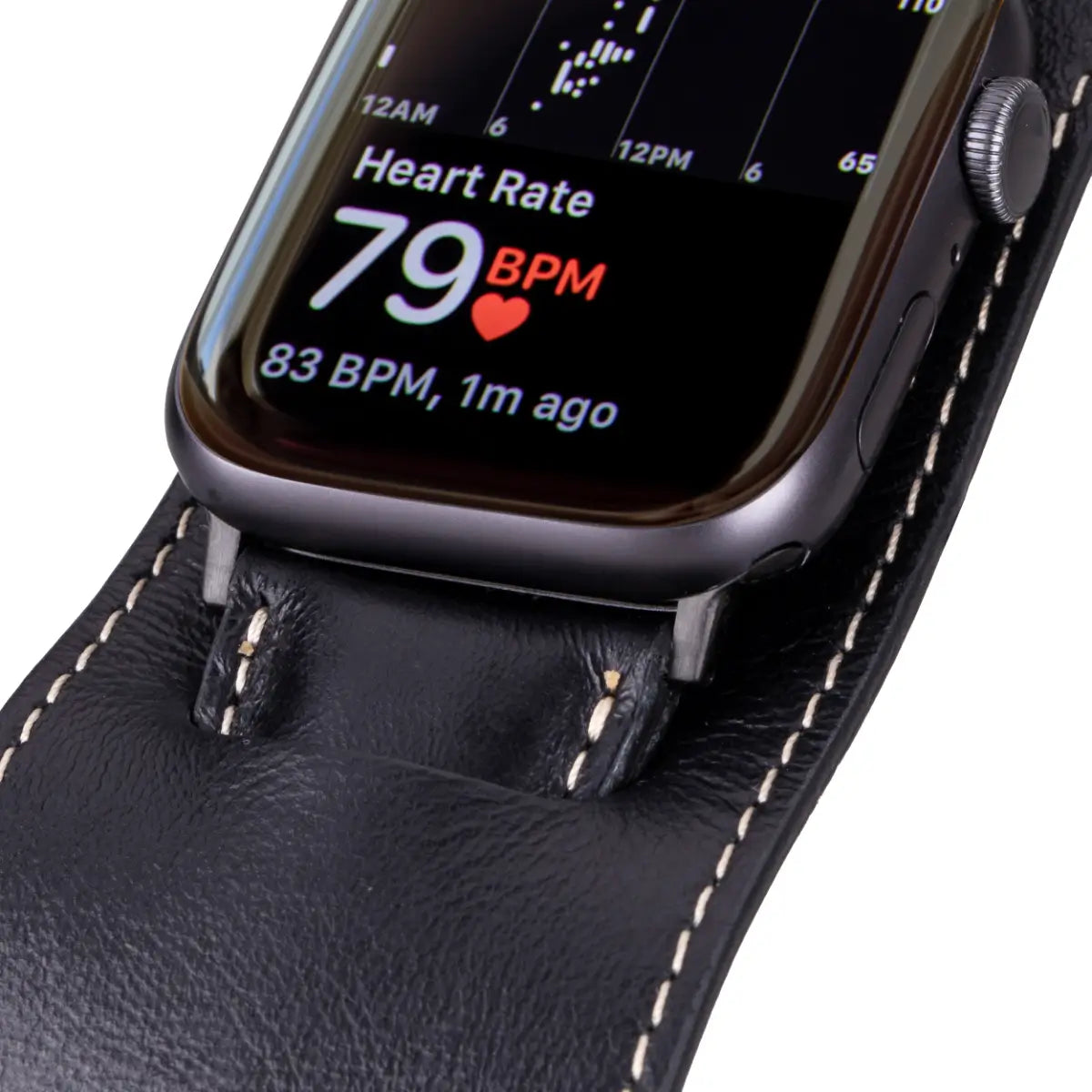 Black Leather Cuff Apple Watch Band