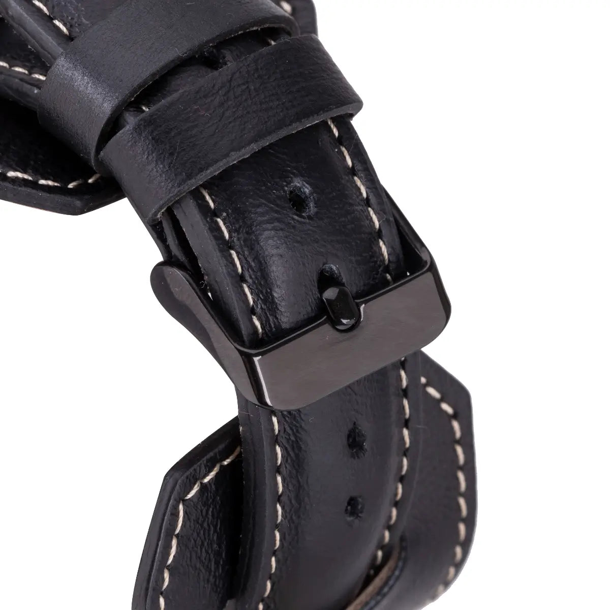 Black Leather Cuff Apple Watch Band