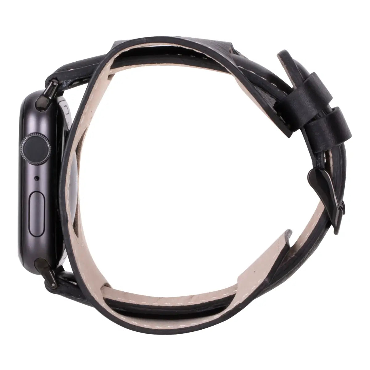 Black Leather Cuff Apple Watch Band