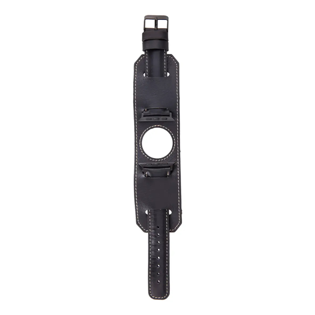 Black Leather Cuff Apple Watch Band