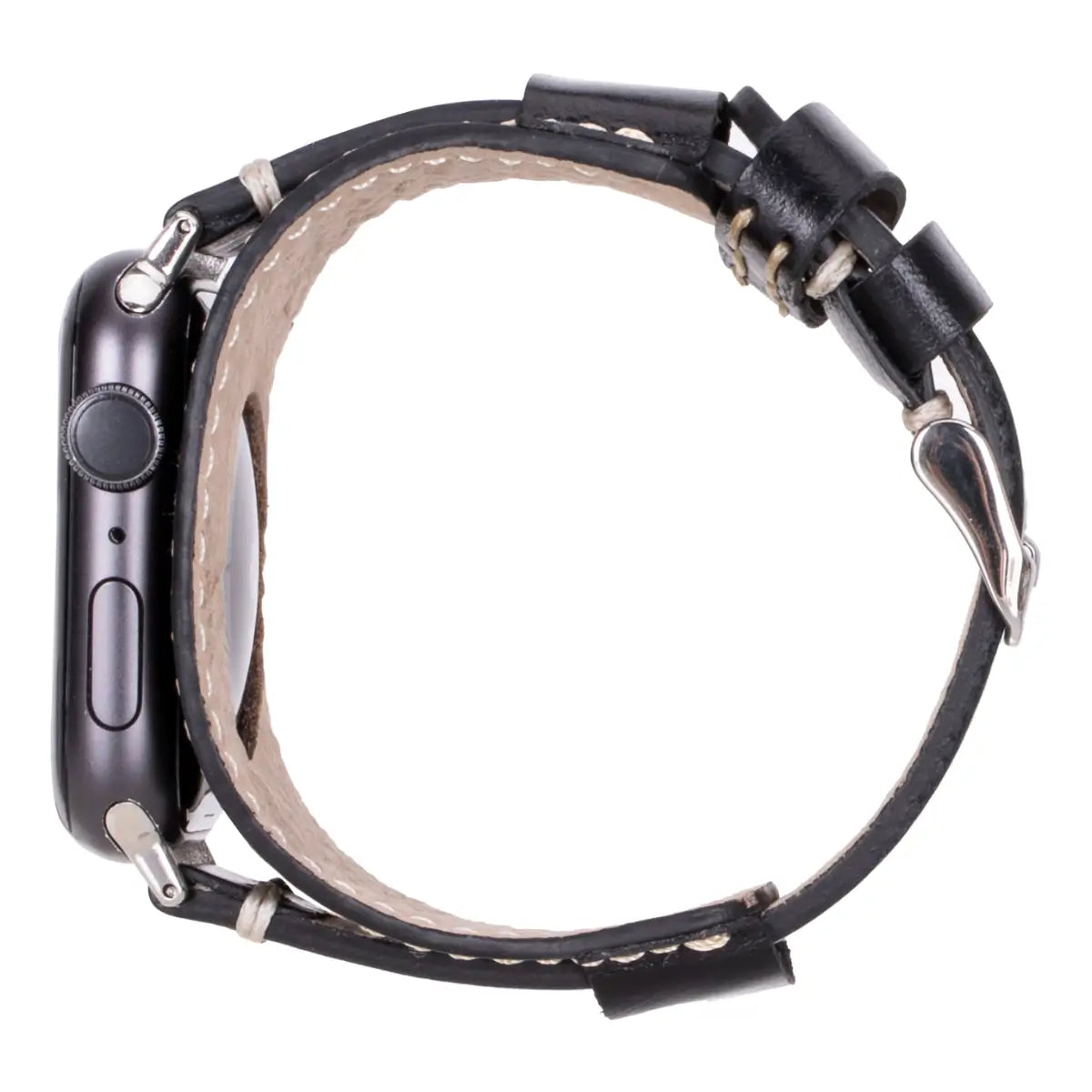 Black Leather Cuff Apple Watch Band