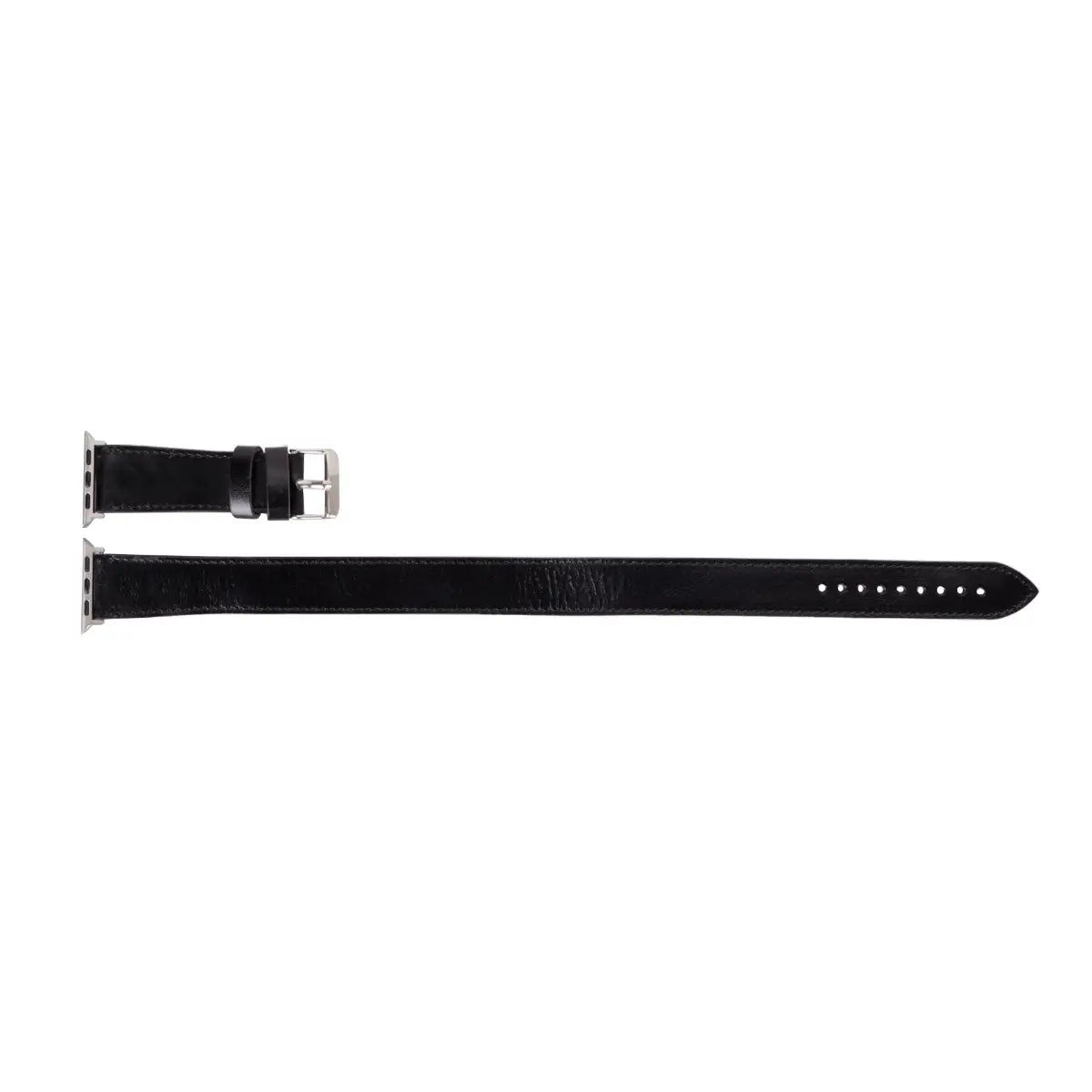 Black Leather Double Tour Apple Watch Band