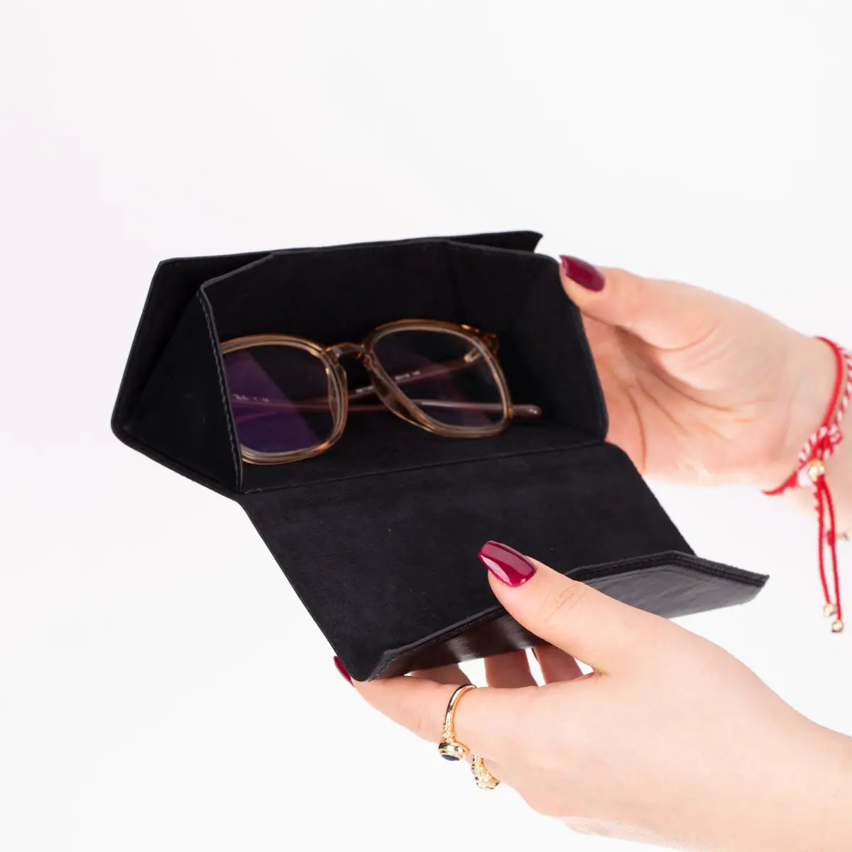 Black Leather Glasses Case