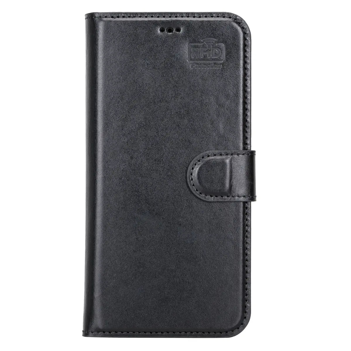Black Leather Magnetic Case for iPhone 13 Pro