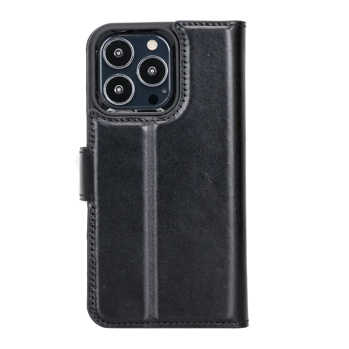 Black Leather Magnetic Case for iPhone 13 Pro