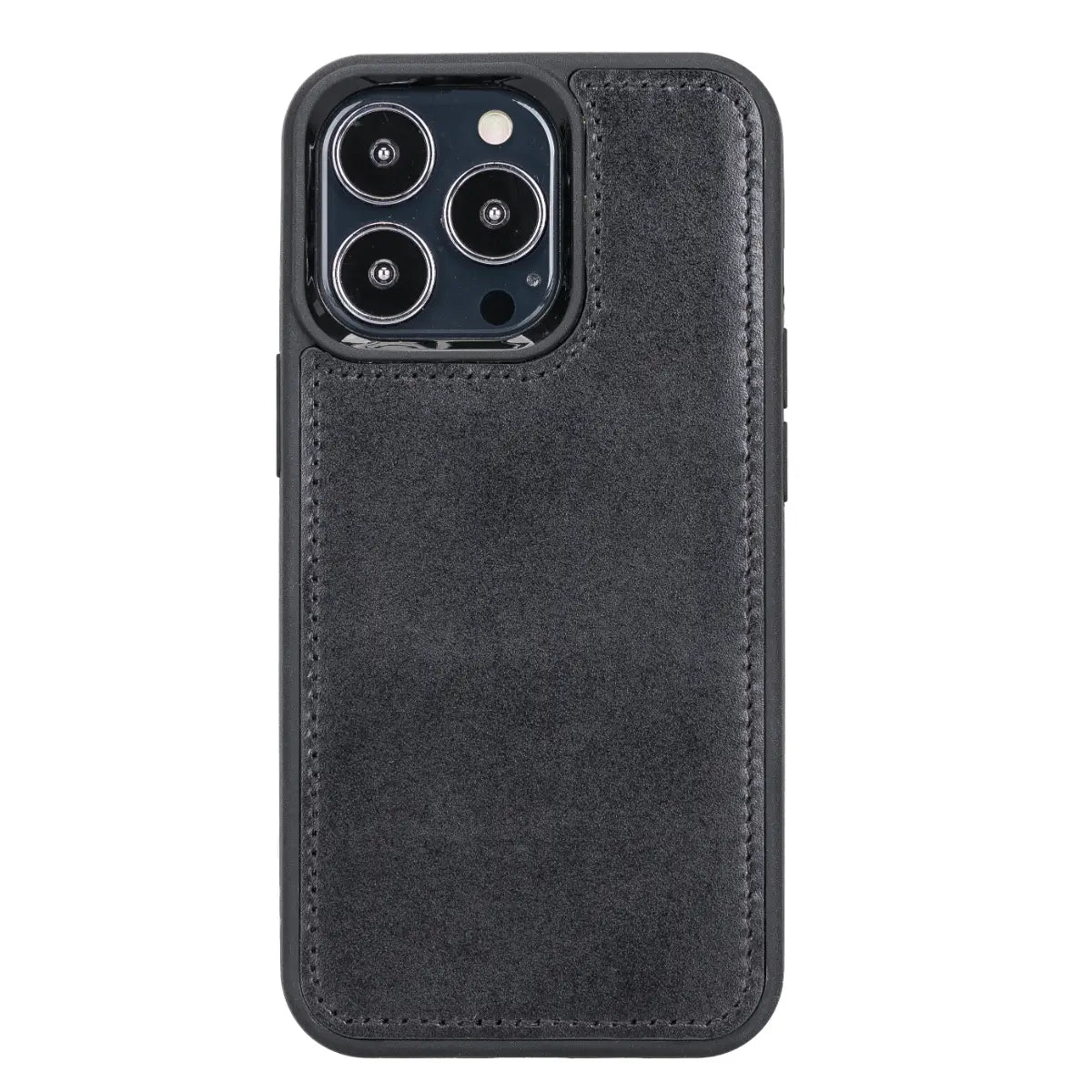 Black Leather Magnetic Case for iPhone 13 Pro