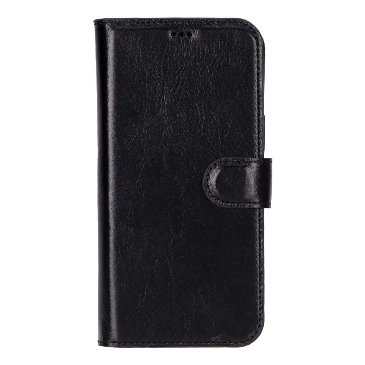 Black Leather Prestige Wallet Case for iPhone 16 Pro Max