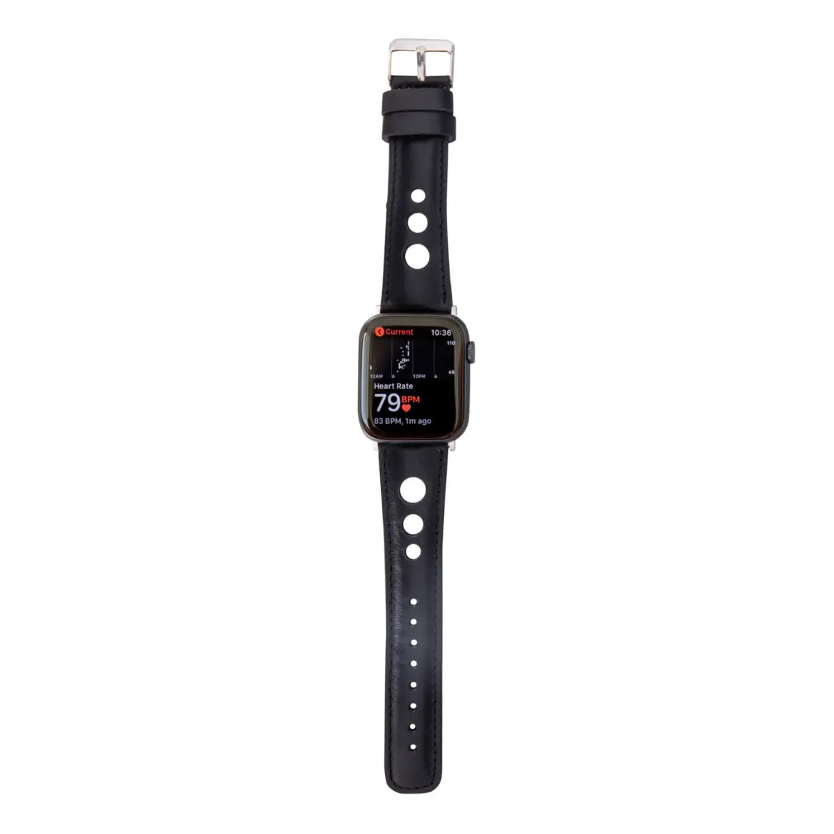 Black Leather Rally Apple Watch Band