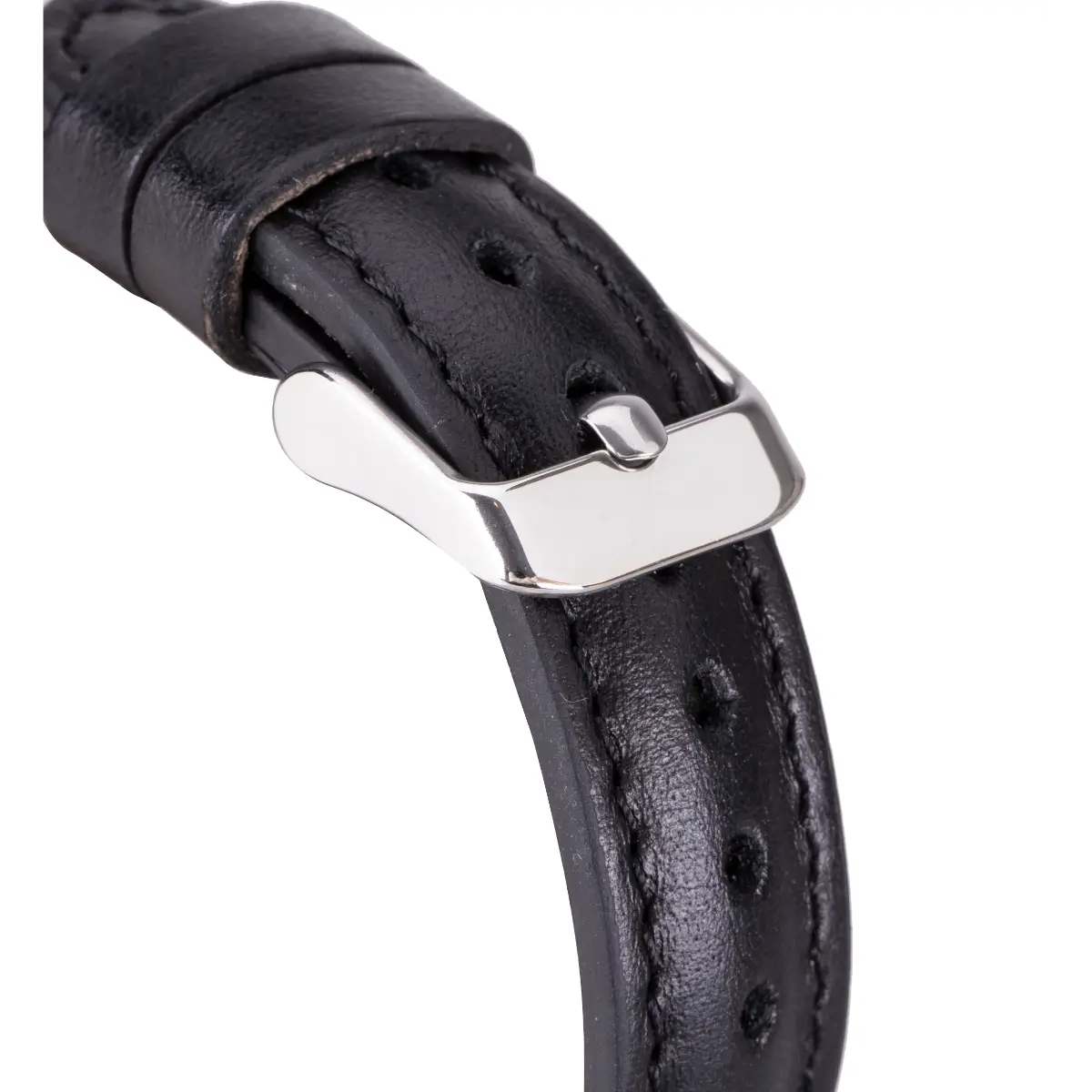 Black Leather Slim Apple Watch Band