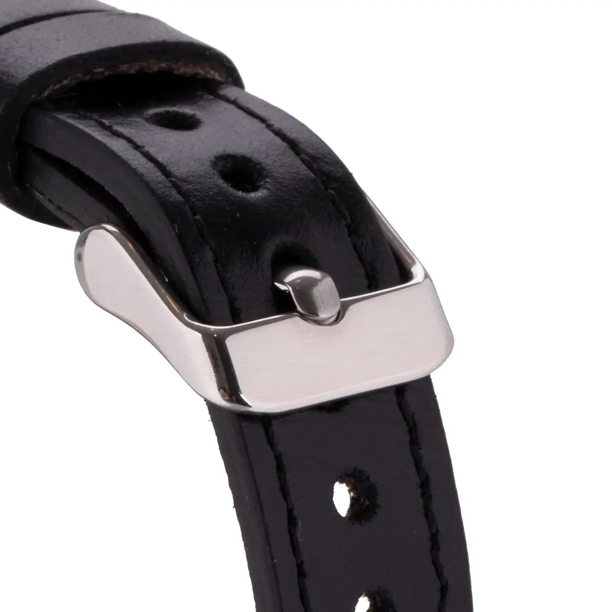 Black Leather Ultra Slim Apple Watch Band